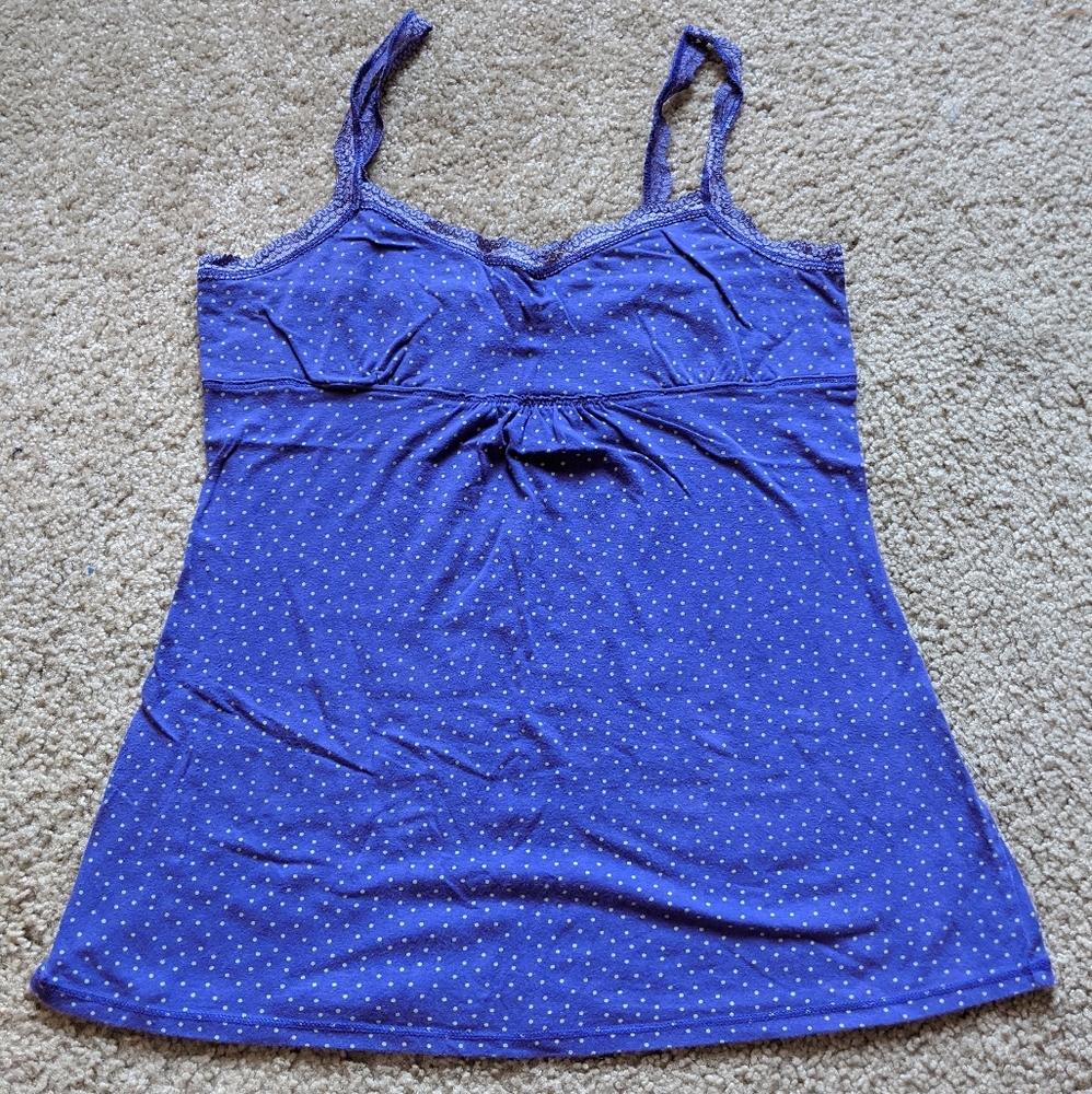 Purple with Grey Polka Dots Lilu Cami Tank